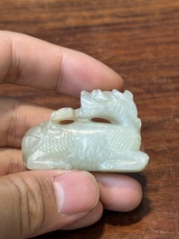 Tien Chinese jade sculpturen van dieren, Qing