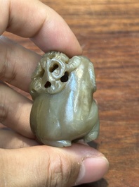 Tien Chinese jade sculpturen van dieren, Qing