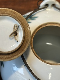 A Chinese qianjiang cai 'antiquities' teapot, Xu Pinheng 許品衡 signed, Tongzhi mark, dated 1889