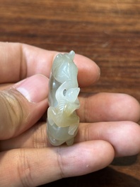Tien Chinese jade sculpturen van dieren, Qing