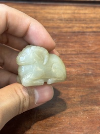 Tien Chinese jade sculpturen van dieren, Qing