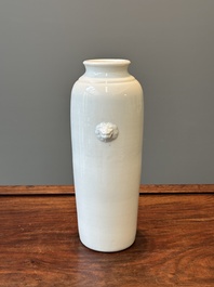 A Chinese Dehua blanc de Chine vase with floral anhua design, Kangxi