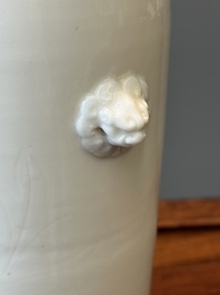 A Chinese Dehua blanc de Chine vase with floral anhua design, Kangxi