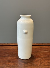 A Chinese Dehua blanc de Chine vase with floral anhua design, Kangxi