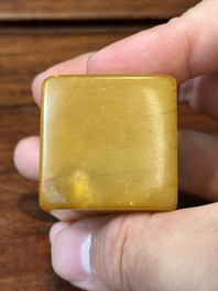 Two Chinese Shoushan soapstone seals, Qing