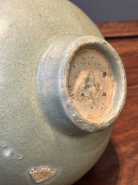 RETURNED 10/12/24 Two rare Chinese Longquan celadon bowls with figural anhua design, Yuan