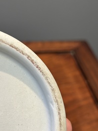 A Chinese monochrome white-glazed biscuit 'meiping' vase, signed Wang Bingrong 王炳榮, 19/20th C.