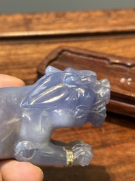 Groupe de sculptures en lapis-lazuli, quartz rose et autres pierres pr&eacute;cieuses, Chine, 19/20&egrave;me