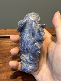 Groupe de sculptures en lapis-lazuli, quartz rose et autres pierres pr&eacute;cieuses, Chine, 19/20&egrave;me