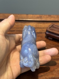 Groupe de sculptures en lapis-lazuli, quartz rose et autres pierres pr&eacute;cieuses, Chine, 19/20&egrave;me