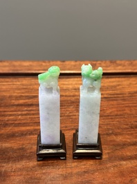 Groupe de sculptures en lapis-lazuli, quartz rose et autres pierres pr&eacute;cieuses, Chine, 19/20&egrave;me