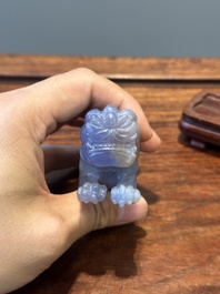 Groupe de sculptures en lapis-lazuli, quartz rose et autres pierres pr&eacute;cieuses, Chine, 19/20&egrave;me
