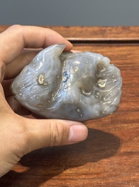 Groupe de sculptures en lapis-lazuli, quartz rose et autres pierres pr&eacute;cieuses, Chine, 19/20&egrave;me
