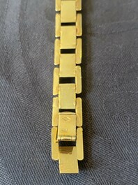 Vintage two-tone 18k gold Rolex, small ladies precision wristwatch, double fold clasp, 2nd/3rd quarter 20th C.