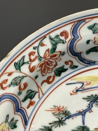 Plat en porcelaine de Chine wucai de type ko-sometsuke pour le Japon, Tianqi