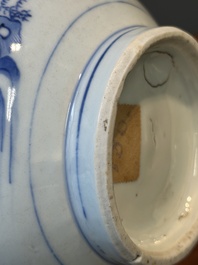 A Chinese blue and white bottle vase, Transitional period