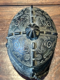 A Chinese bronze ritual wine vessel and cover, 'you', Yuan/Ming