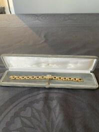 Vintage two-tone 18k gold Rolex, small ladies precision wristwatch, double fold clasp, 2nd/3rd quarter 20th C.