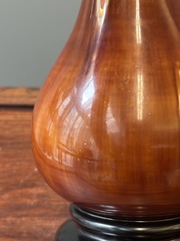 Paire de vases en laque de Foochow ou Fuzhou mimiquant du bambou, 19/20&egrave;me