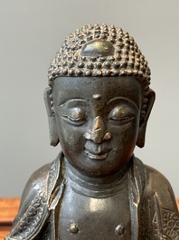 A Chinese bronze sculpture of Buddha, Ming