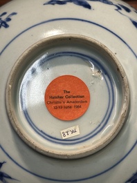 A Chinese blue and white 'Hatcher cargo' bowl with floral design, Transitional period