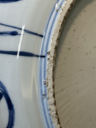 Two Chinese blue and white kraak porcelain dishes with birds and insects, Wanli