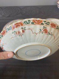 Three Chinese famille verte 'phoenix and peony' plates, Kangxi