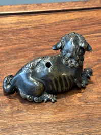 Two Chinese bronze water droppers, Ming/Qing