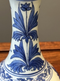 A Chinese blue and white bottle vase, Transitional period