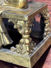Bouddha Amitayus en bronze dor&eacute;, Sino-Tibet, Qianlong