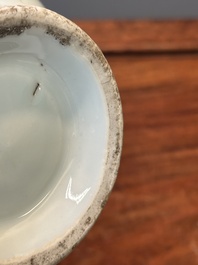 A Chinese blue and white ewer with landscape design, Transitional period