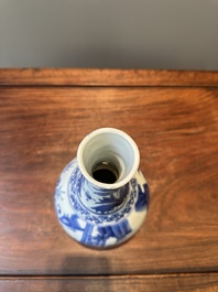 A Chinese blue and white bottle vase, Transitional period
