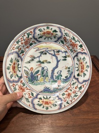 Plat en porcelaine de Chine wucai de type ko-sometsuke pour le Japon, Tianqi