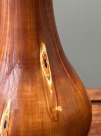 Paire de vases en laque de Foochow ou Fuzhou mimiquant du bambou, 19/20&egrave;me