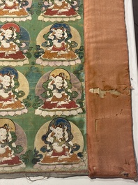 Twee thangka's met voorstelling van Chakrasamvara en een Shambhala-koning, Tibet, 18/19e eeuw