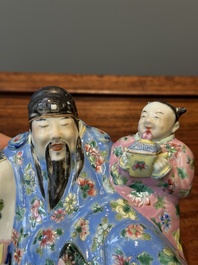 Rare compte-gouttes en porcelaine de Chine famille rose en forme de Libai, Qianlong/Jiaqing