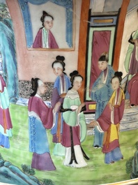 A pair of fine Chinese Canton famille rose jardinieres on stands, 19th C.