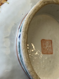 Twee Chinese famille rose tazza's, Tongzhi merk en periode