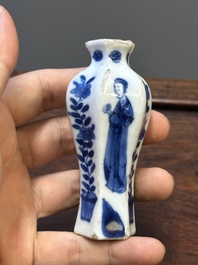 Seven Chinese blue and white 'Long Eliza' miniature vases, Kangxi