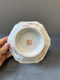 Twee Chinese famille rose tazza's, Tongzhi merk en periode