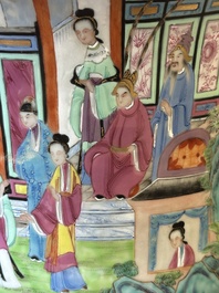 A pair of fine Chinese Canton famille rose jardinieres on stands, 19th C.