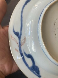 A pair of Chinese famille rose 'rooster' plates, Yongzheng