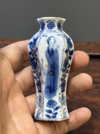 Seven Chinese blue and white 'Long Eliza' miniature vases, Kangxi