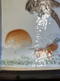 A pair of Chinese qianjiang cai jardinieres, signed Cha Yishun 查義順, 19/20th C.