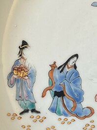 Paire d'assiettes en porcelaine de Chine de style Kakiemon d&eacute;cor&eacute;es aux Pays-Bas, 18&egrave;me