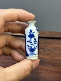 Seven Chinese blue and white 'Long Eliza' miniature vases, Kangxi