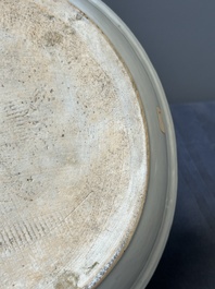 An oval Chinese Canton famille rose 'mandarin subject' bowl, Qianlong