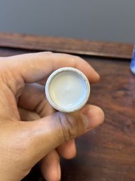 Zes Chinese blauw-witte snuifflessen, 19de eeuw