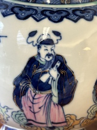 A Chinese doucai 'Eight Immortals' vase, Qianlong mark, Republic