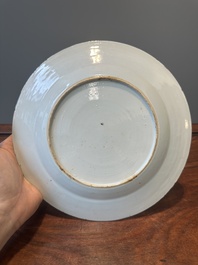 An unusual Dutch-decorated Chinese grisaille plate, Qianlong